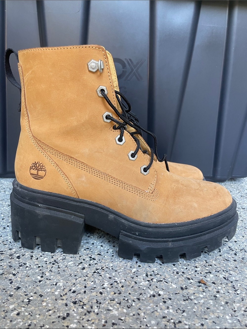 Timberland Women’s Wheat Suede Lug-Soled Lace-Up Boots